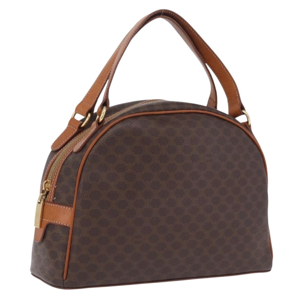 Celine Vintage Handbag Toile Céline Brown Canvas Handbag (Pre-Owned)