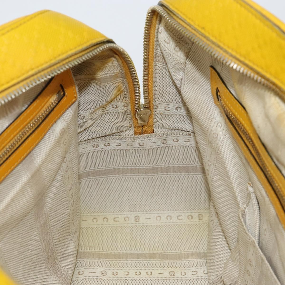 Gucci Bright Top Handle Diamante Leather Yellow Leather Handbag (Pre-Owned)