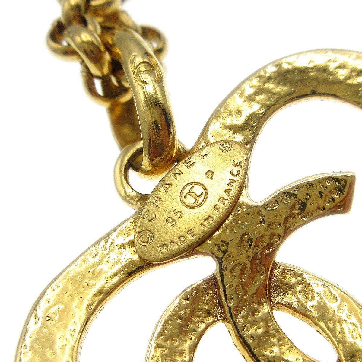 Chanel Cc Heart Pendant Metal Gold Gold_Plated Necklace Jewelry (Pre-Owned)