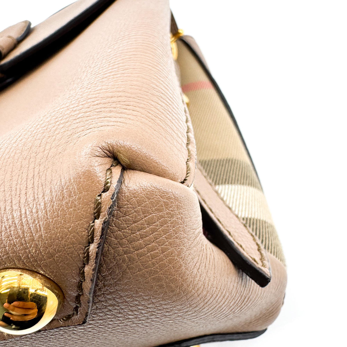 Burberry Camberley Top Handle Leather Brown Leather Handbag (Pre-Owned)