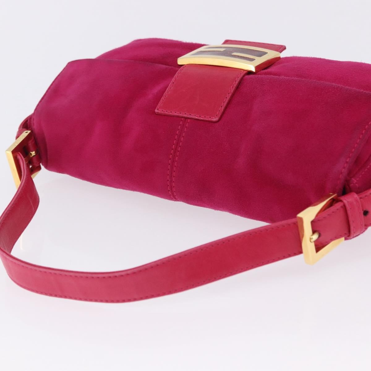 Fendi Baguette Leather Pink Suede Handbag (Pre-Owned)