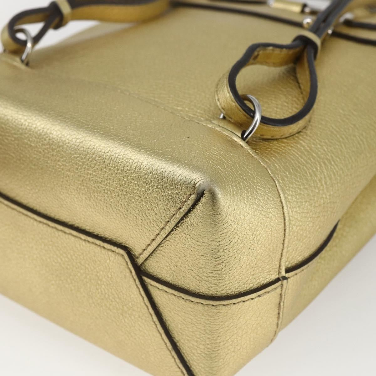 Louis Vuitton Lockme Leather Gold Leather Backpack Bag (Pre-Owned)
