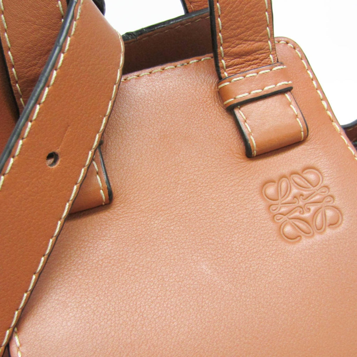 Loewe Hammock Leather And Canvas Brown Leather Handbag (Pre-Owned)
