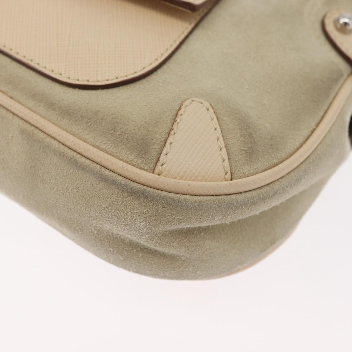 Salvatore Ferragamo Gancini Suede Beige Suede Handbag (Pre-Owned)