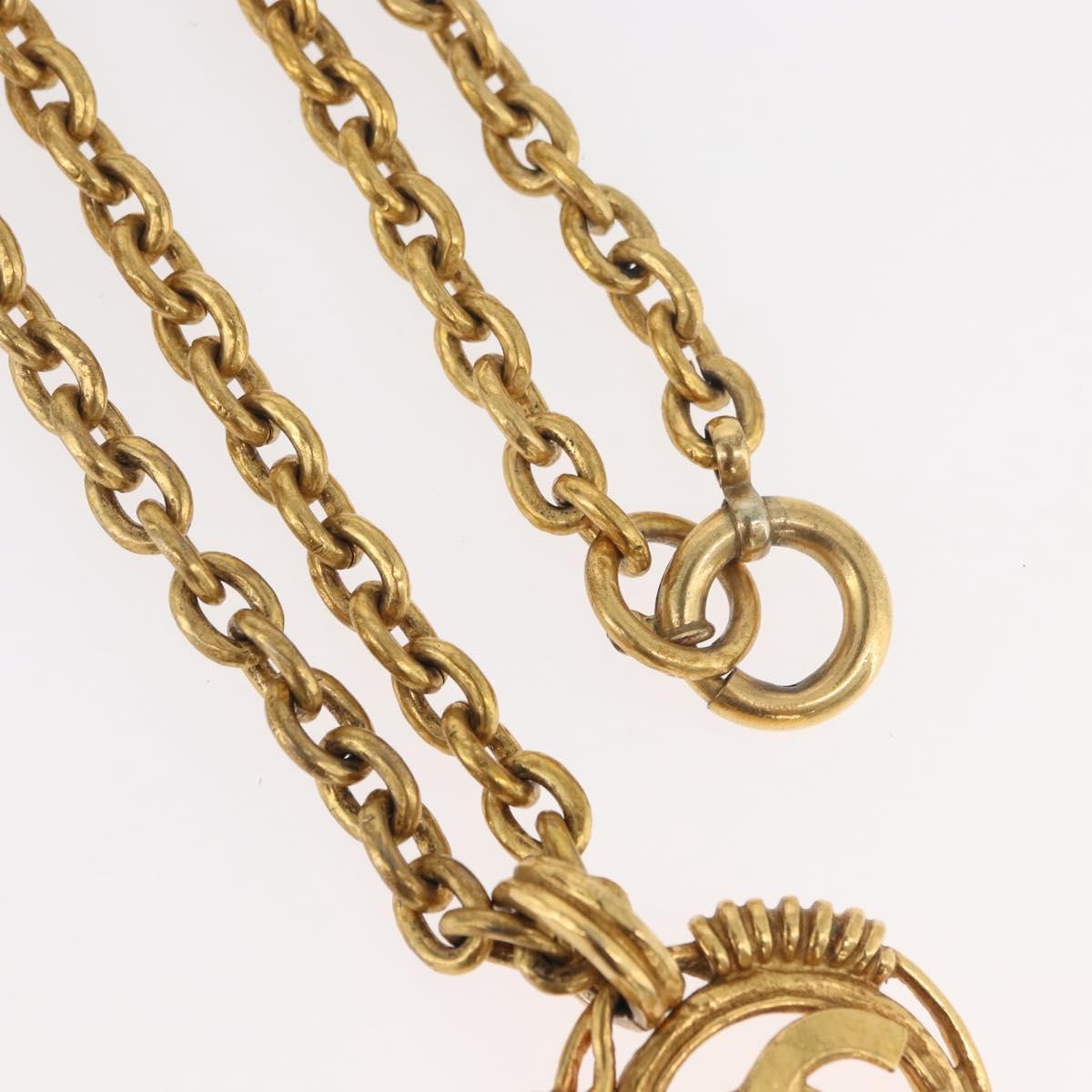 Chanel Cc Pendant Metal Gold Metal Necklace Jewelry (Pre-Owned)