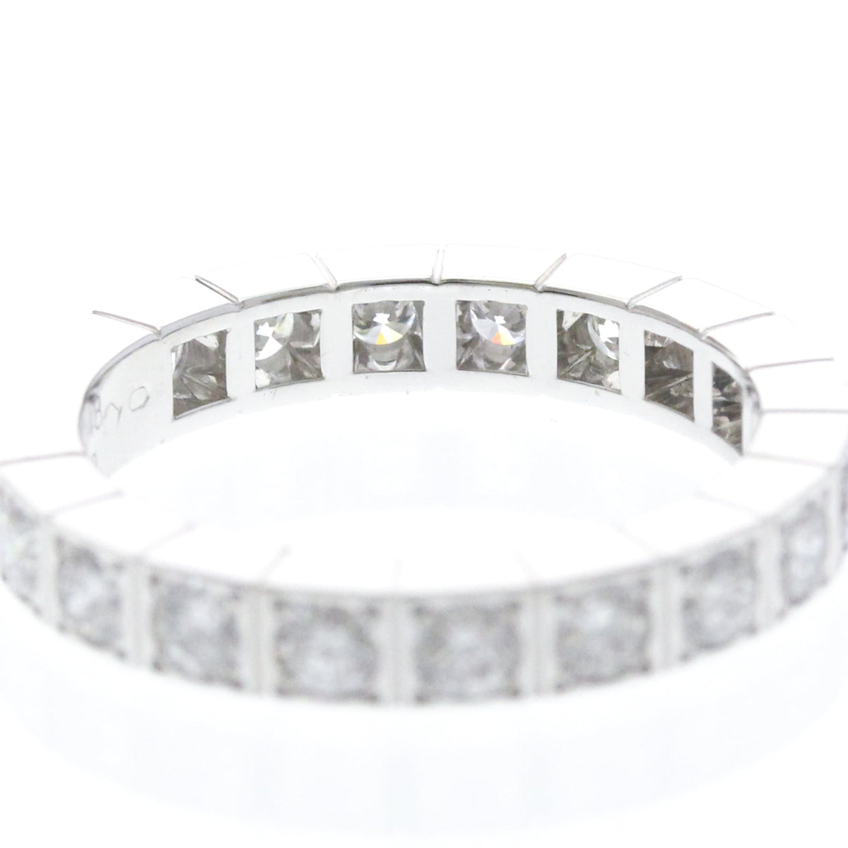 Cartier Lanieres Diamond 18K White Gold With Diamond Silver White_Gold Ring Jewelry (Pre-Owned)