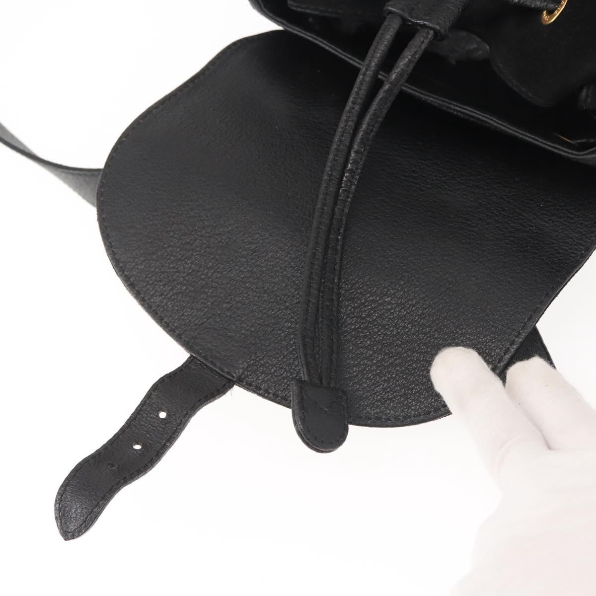 Gucci Vintage Bamboo Suede Black Suede Backpack Bag (Pre-Owned)
