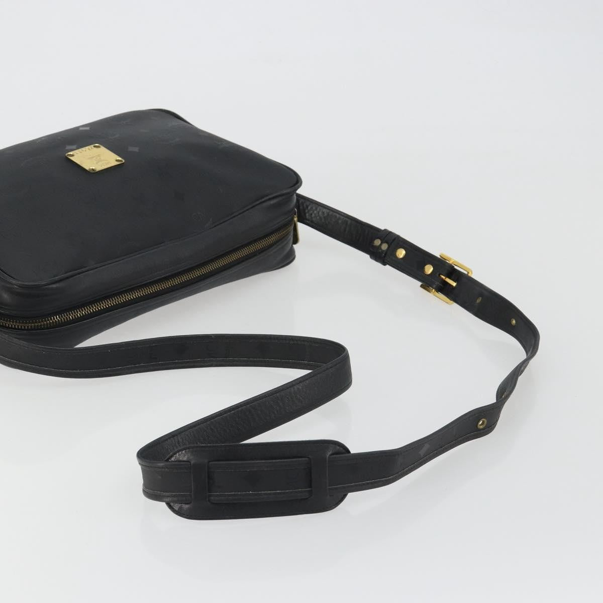 MCM Vintage Vicetos Pvc Leather Black Canvas Shoulder Bag Bag (Pre-Owned)