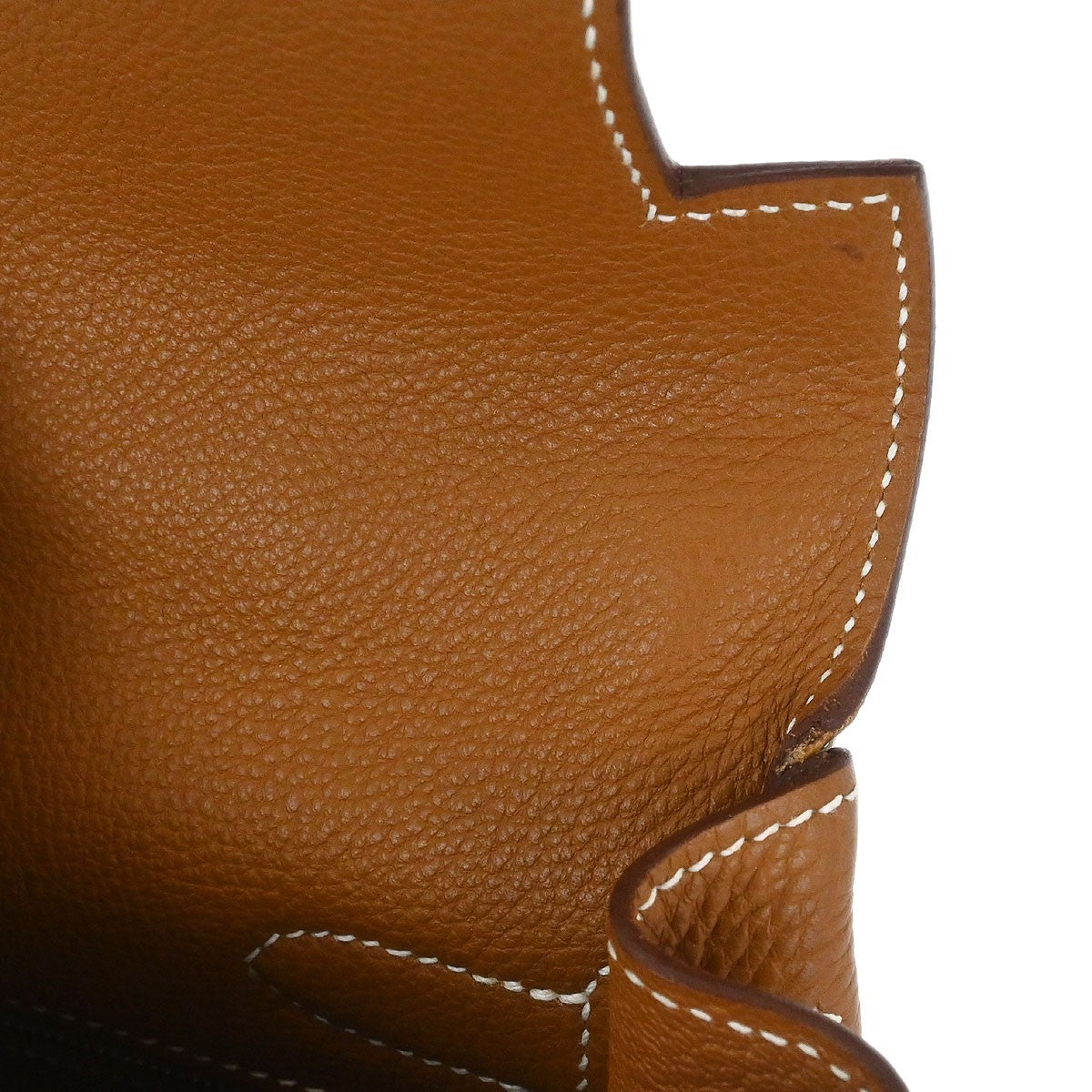 Hermes Kelly Brown Togo With Palladium Hardware Brown Leather Handbag (Pre-Owned)