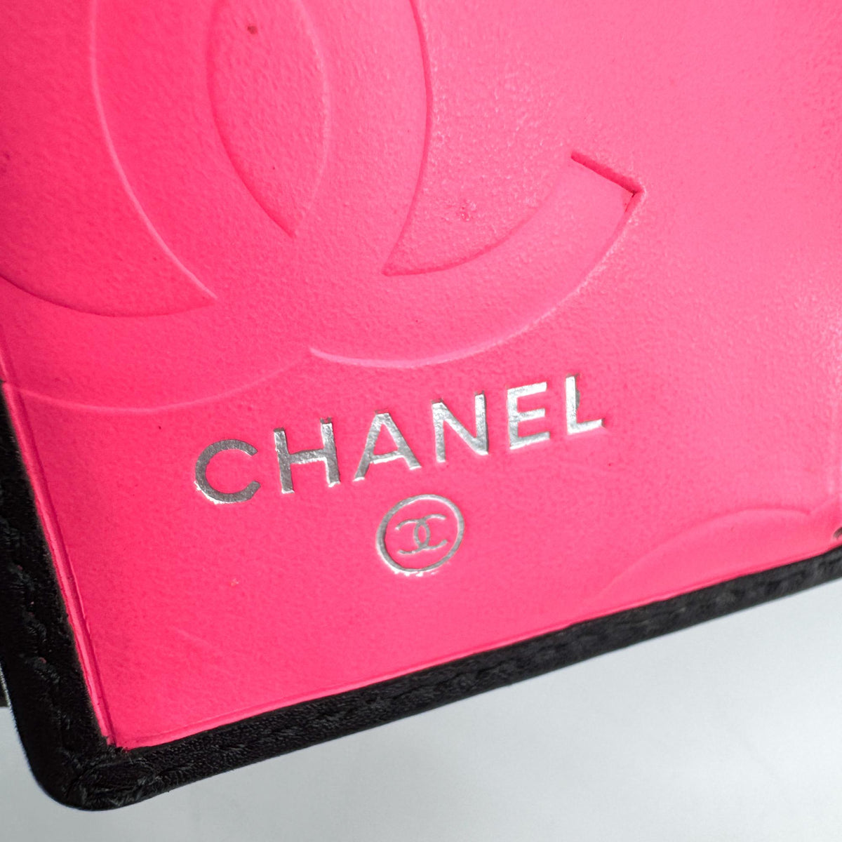 Chanel Cambon Trifold Quilted Lambskin Black Leather Wallets Accessory (Pre-Owned)