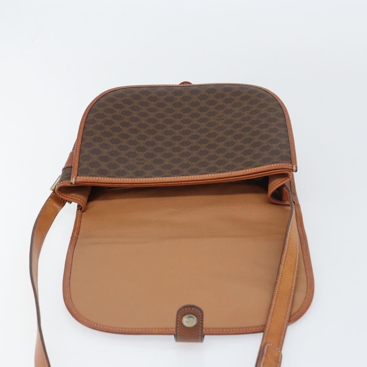 Celine Macadam Shoulder Pvc Leather Brown Pvc Crossbody Bag Bag (Pre-Owned)