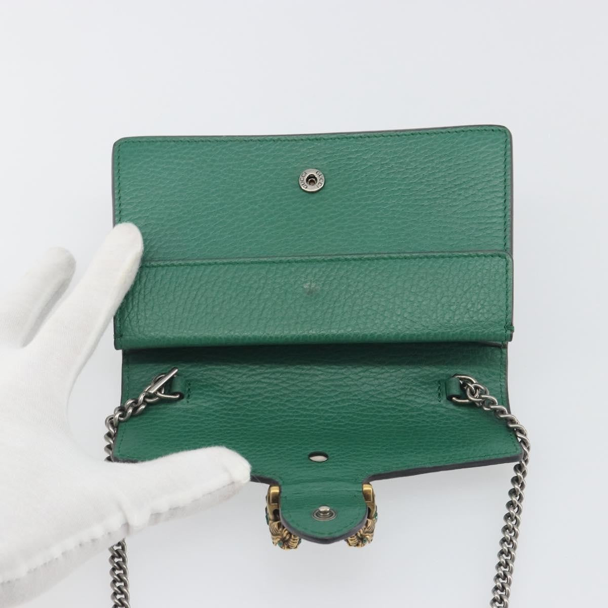 Gucci Dionysus Leather Green Leather Shoulder Bag Bag (Pre-Owned)