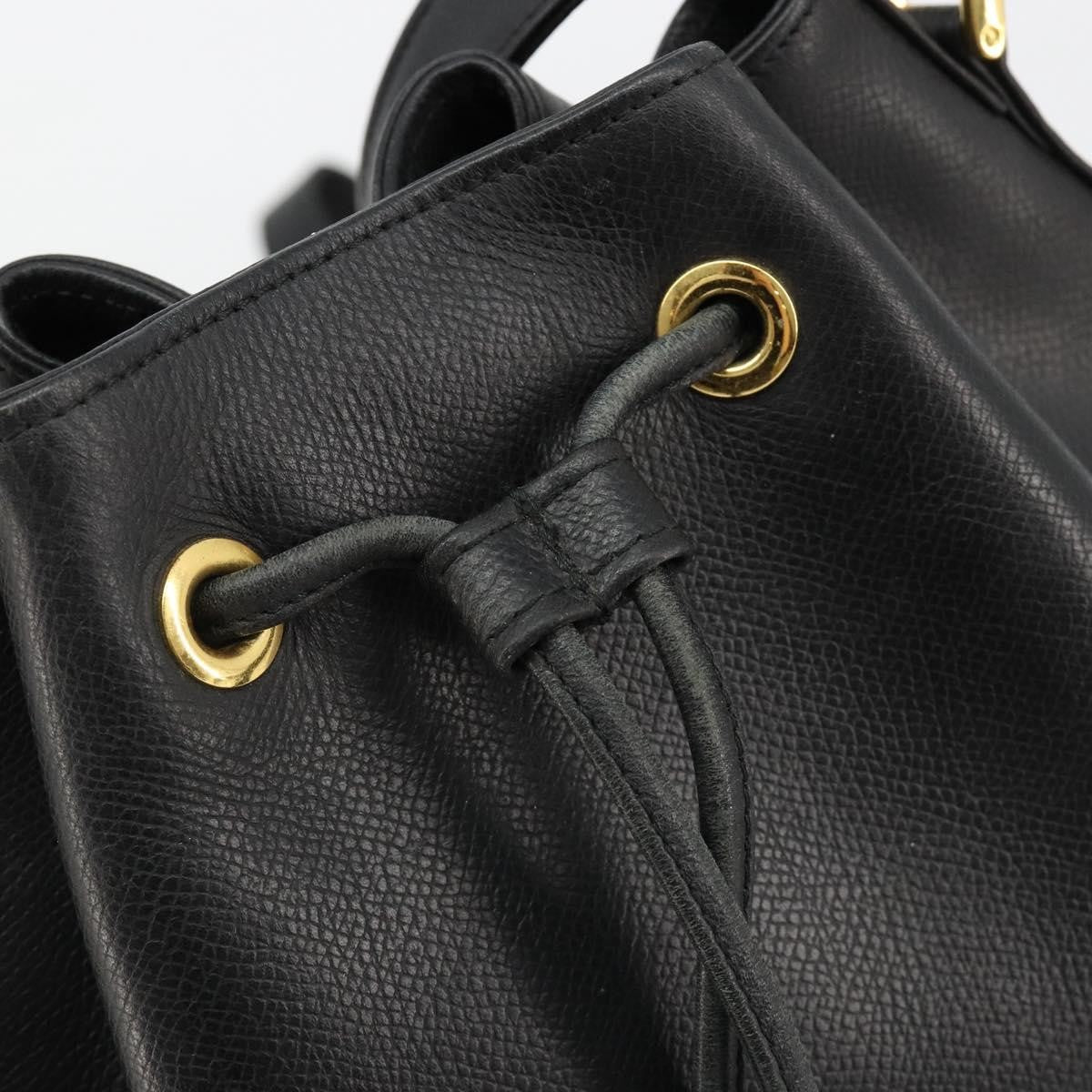 Valentino Garavani Vintage Leather Black Leather Shoulder Bag Bag (Pre-Owned)