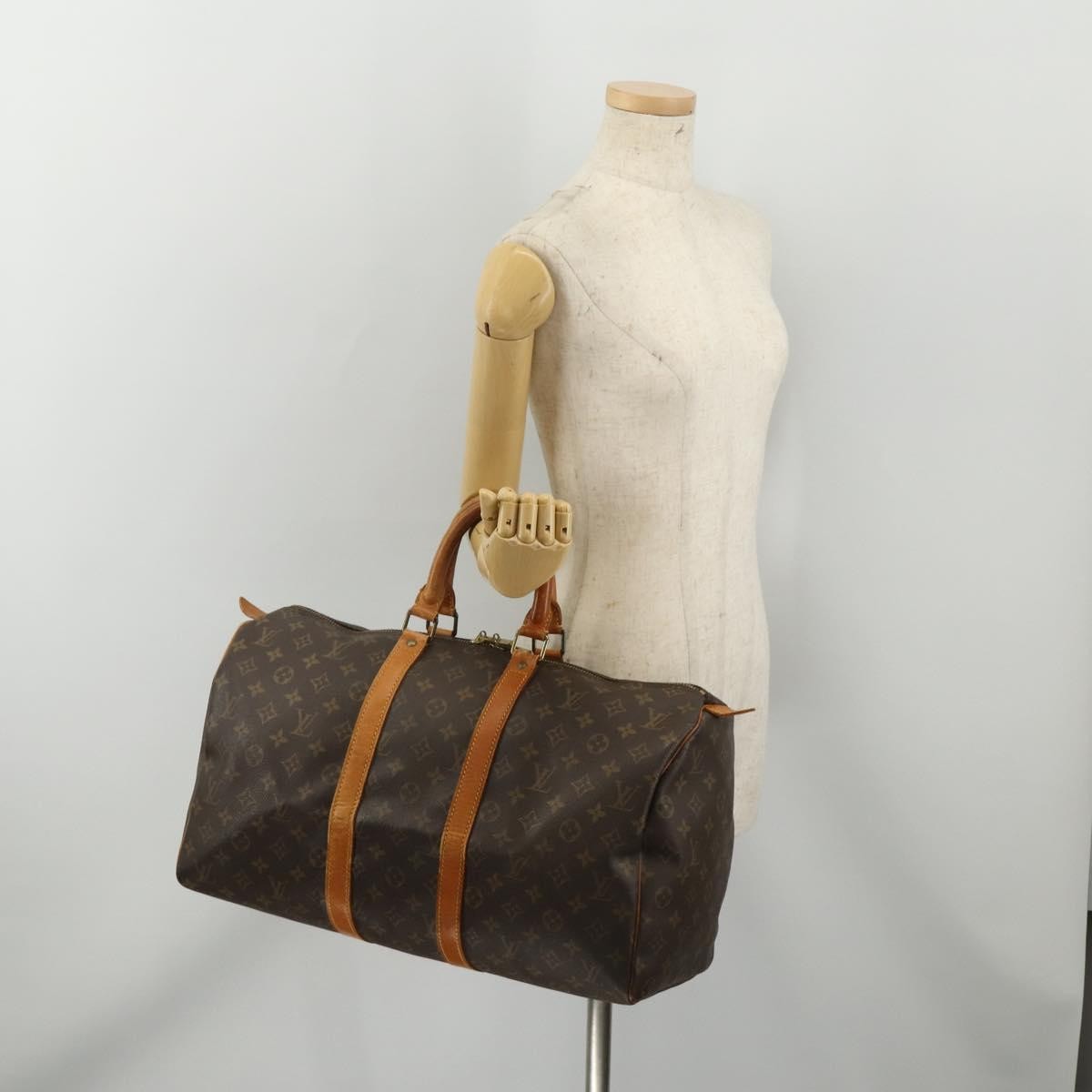 Louis Vuitton Keepall Monogram Brown Canvas Travel Bag Bag (Pre-Owned)