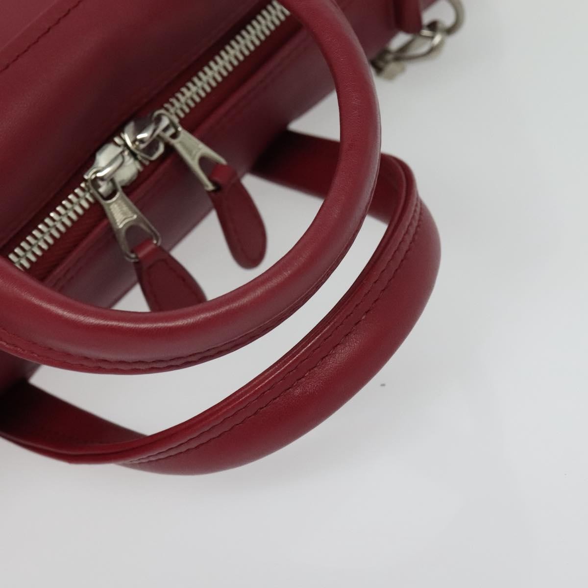 Balenciaga Triangle Duffle Leather Red Leather Handbag (Pre-Owned)