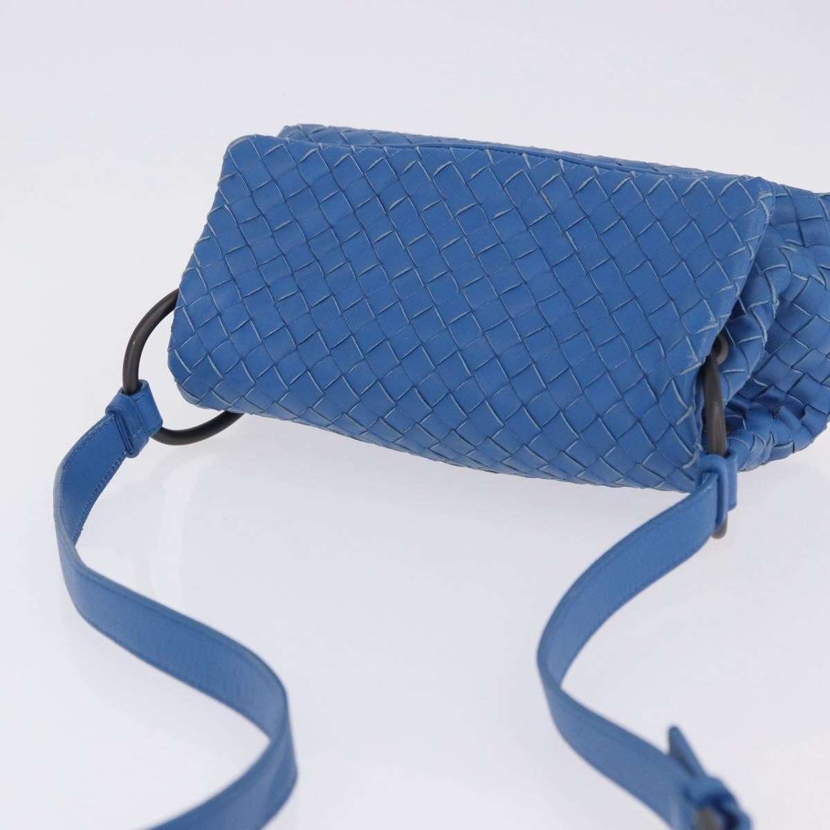 Bottega Veneta Adjustable Flap Intrecciato Nappa Blue Leather Shoulder Bag Bag (Pre-Owned)