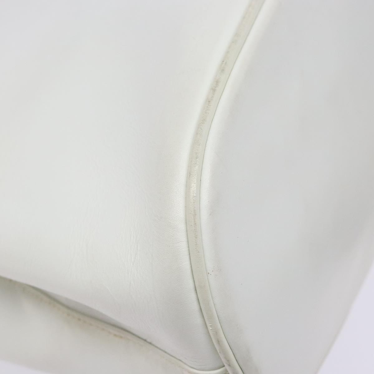 Salvatore Ferragamo Vintage Gancini Convertible Top Handle Leather White Leather Handbag (Pre-Owned)