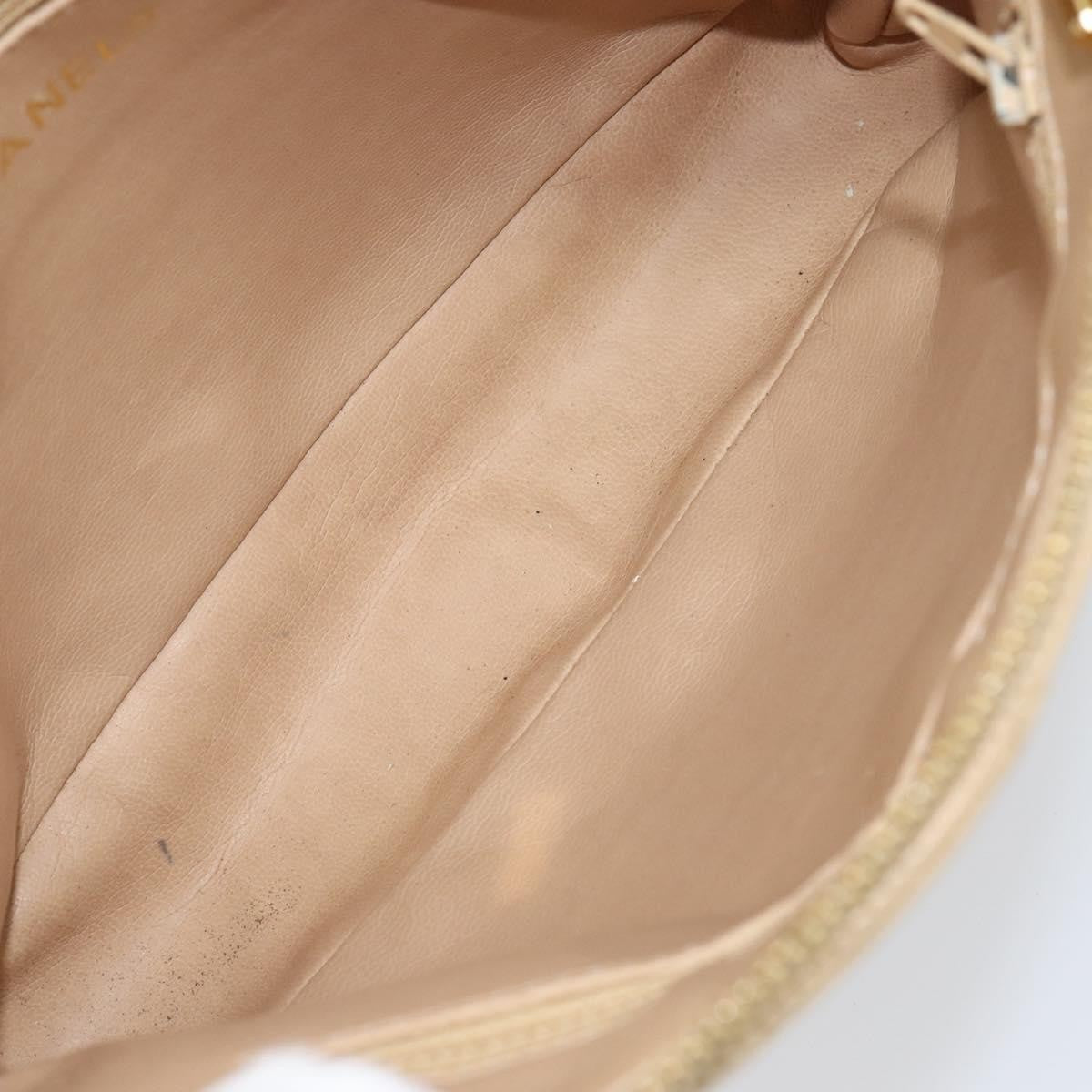 Chanel Vintaghe Chain Quilted Caviar Beige Leather Shoulder Bag Bag (Pre-Owned)