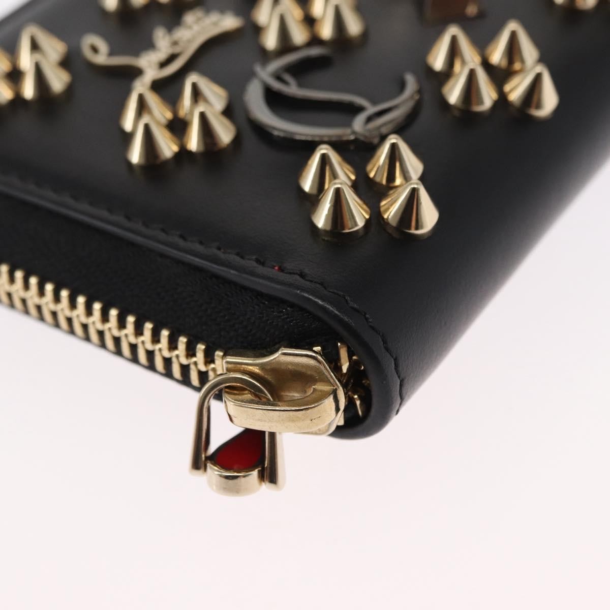 Christian Louboutin Panettone Coin Purse Embellished Leather Black Leather Wallets Accessory (Pre-Owned)