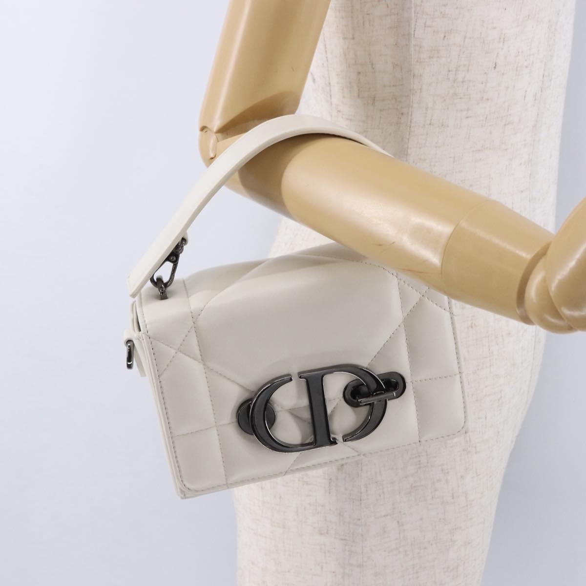 Christian Dior Caro Leather White Leather Handbag (Pre-Owned)