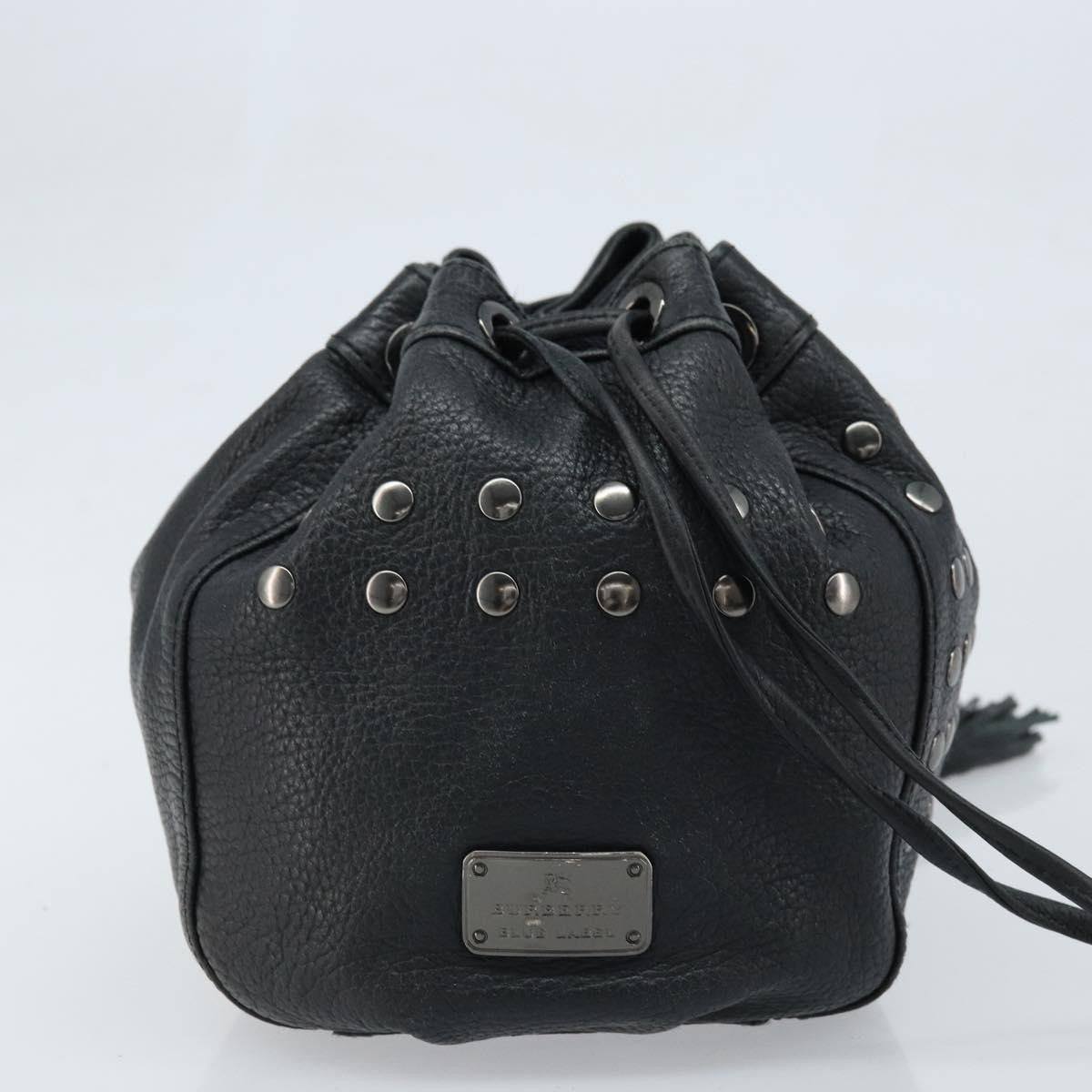 Burberry Blue Label Leather Black Leather Shoulder Bag Bag (Pre-Owned)