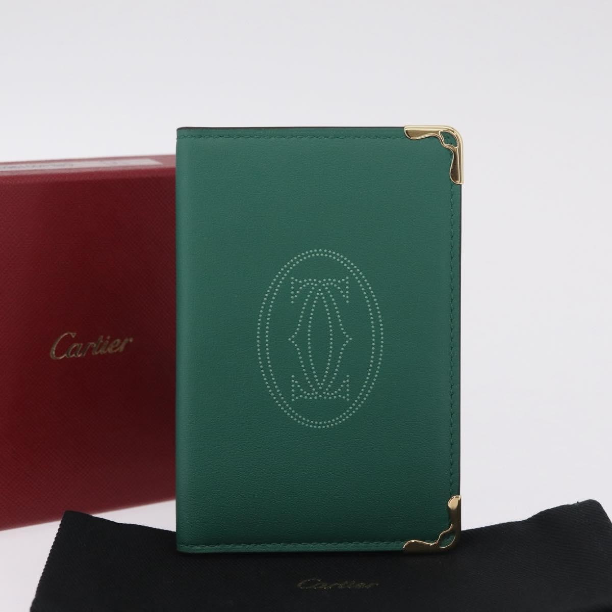 Cartier Coin Purse Must De Cartier Leather Green Leather Wallets Accessory (Pre-Owned)