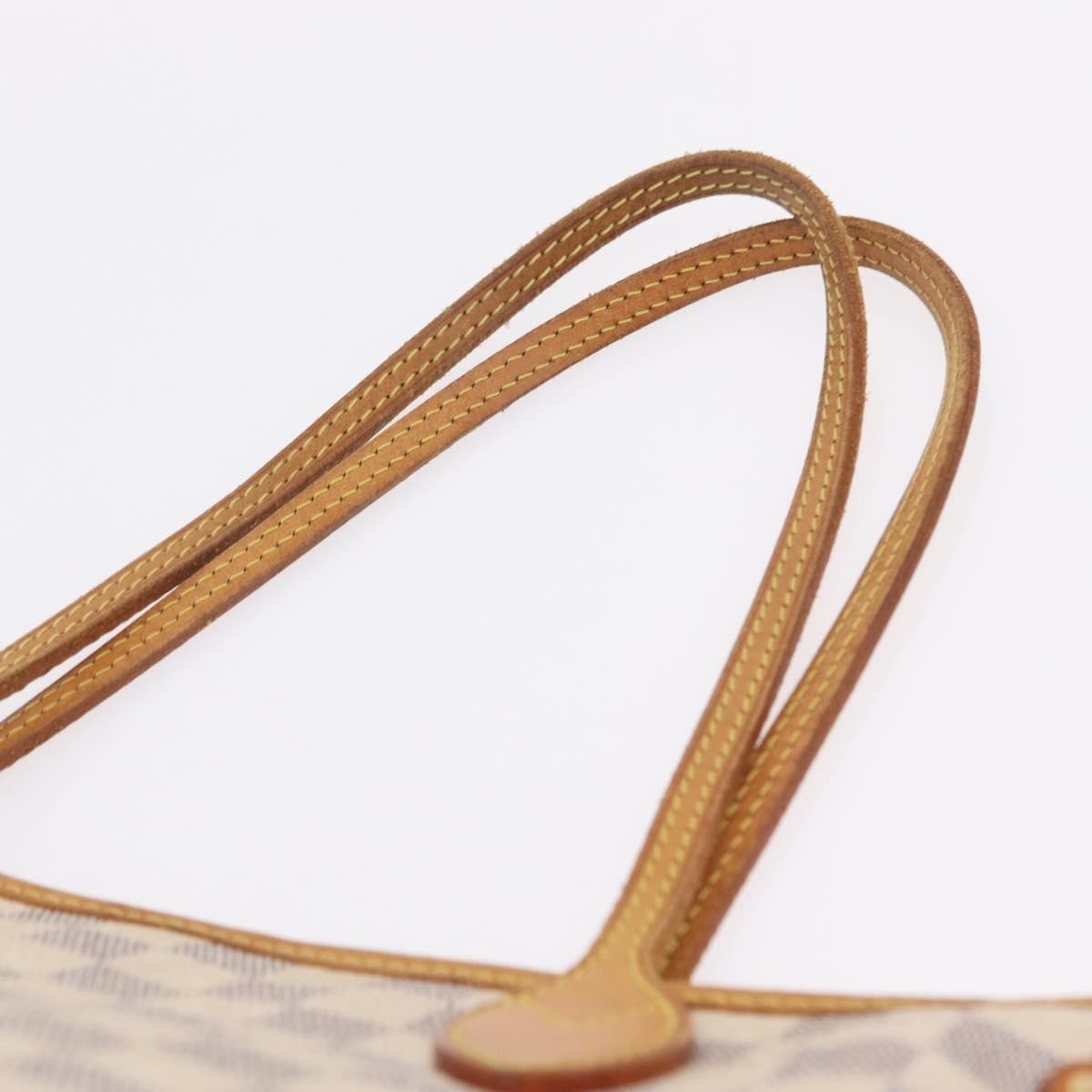 Louis Vuitton Neverfull Damier White Canvas Tote Bag Bag (Pre-Owned)