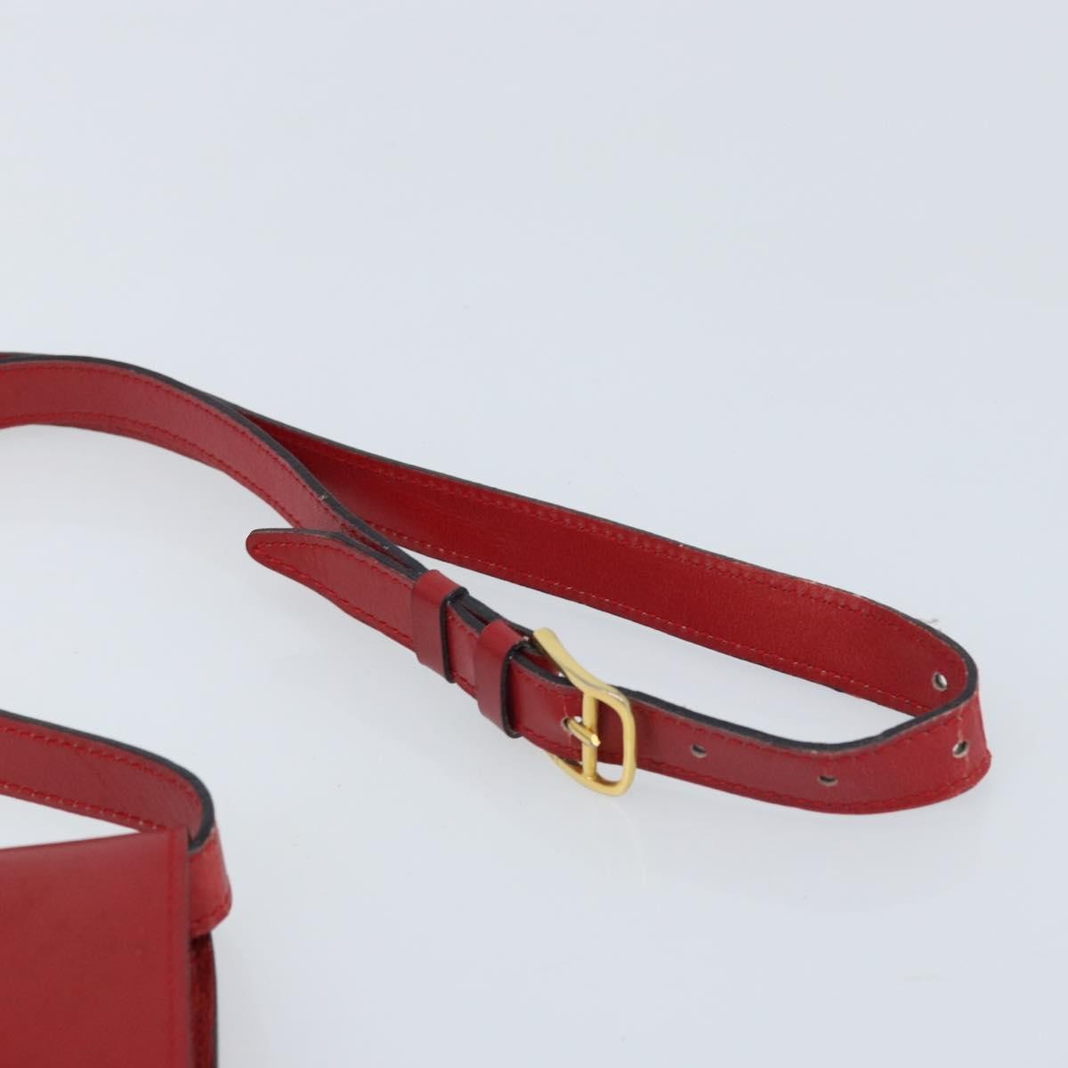 Celine Vintage Leather Red Leather Shoulder Bag Bag (Pre-Owned)
