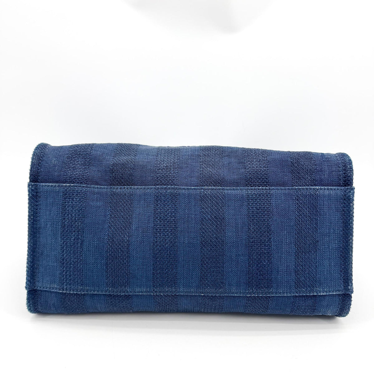 Chanel Deauville Stripe Canvas Navy Canvas Tote Bag Bag (Pre-Owned)