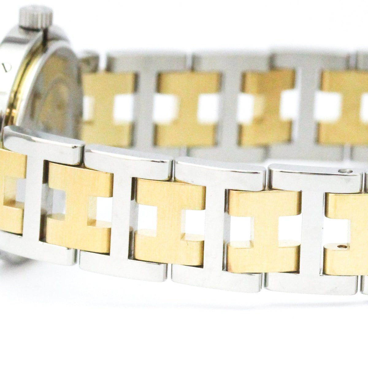 Hermes Clipper Quartz Stainless Steel And Plated Metal Watch (Pre-Owned)