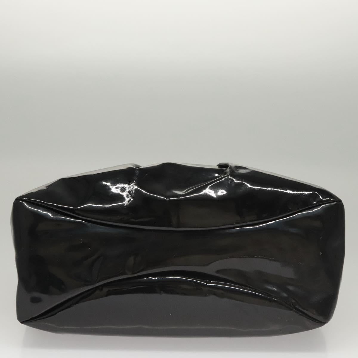 Salvatore Ferragamo Vala Patent Leather Black Patent_Leather Handbag (Pre-Owned)