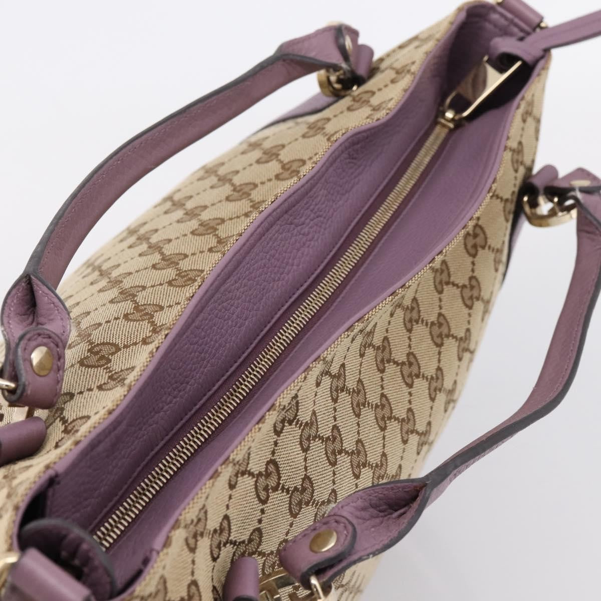 Gucci Shoulder Canvas Beige Canvas Shoulder Bag Bag (Pre-Owned)
