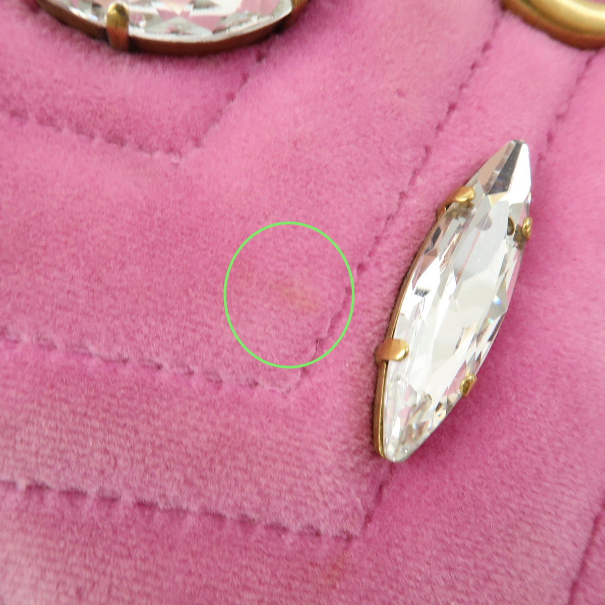 Gucci Gg Marmont Crystal Embellished Matelasse Velvet Pink Velvet Shoulder Bag Bag (Pre-Owned)