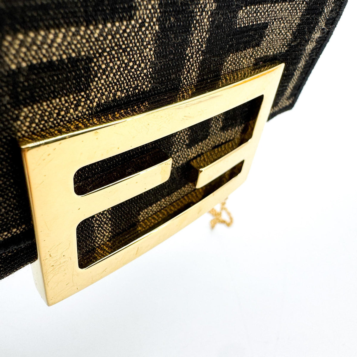 Fendi Baguette Nm Zucca Canvas Black Canvas Handbag (Pre-Owned)