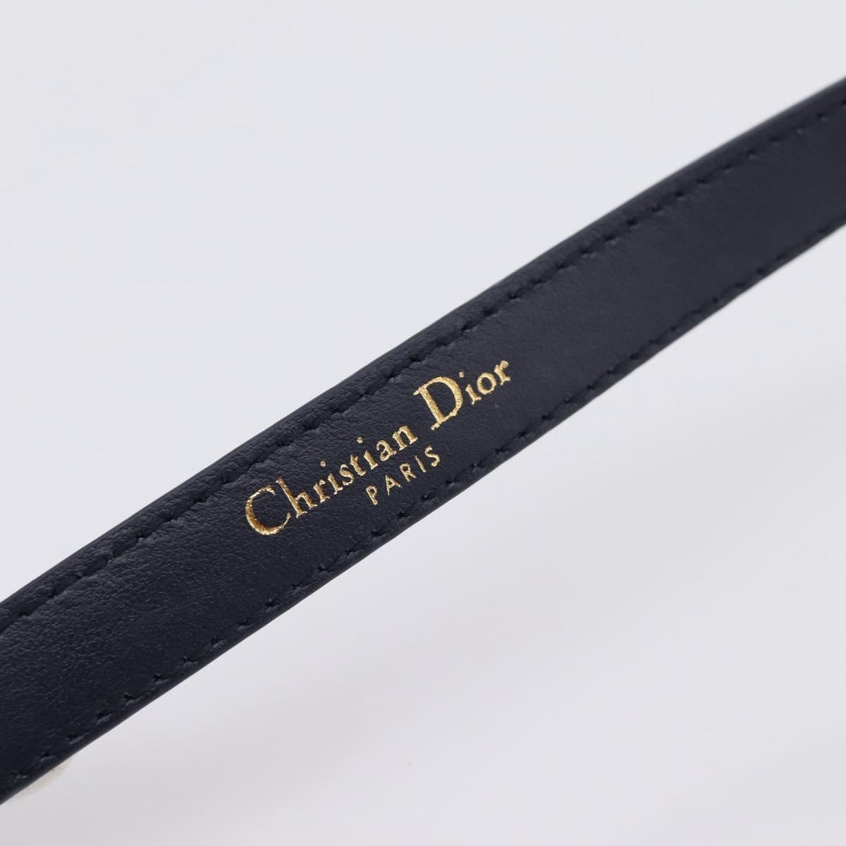 Christian Dior Vintage Belt Canvas Black Leather Belts Accessory (Pre-Owned)