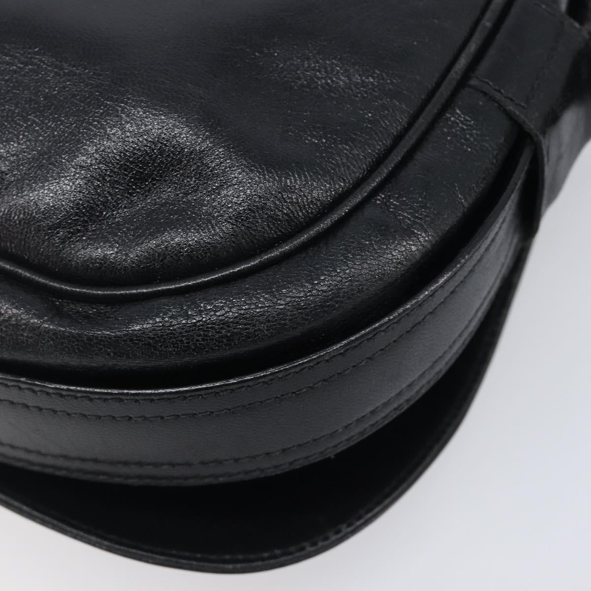 Celine Shoulder Leather Black Leather Shoulder Bag Bag (Pre-Owned)