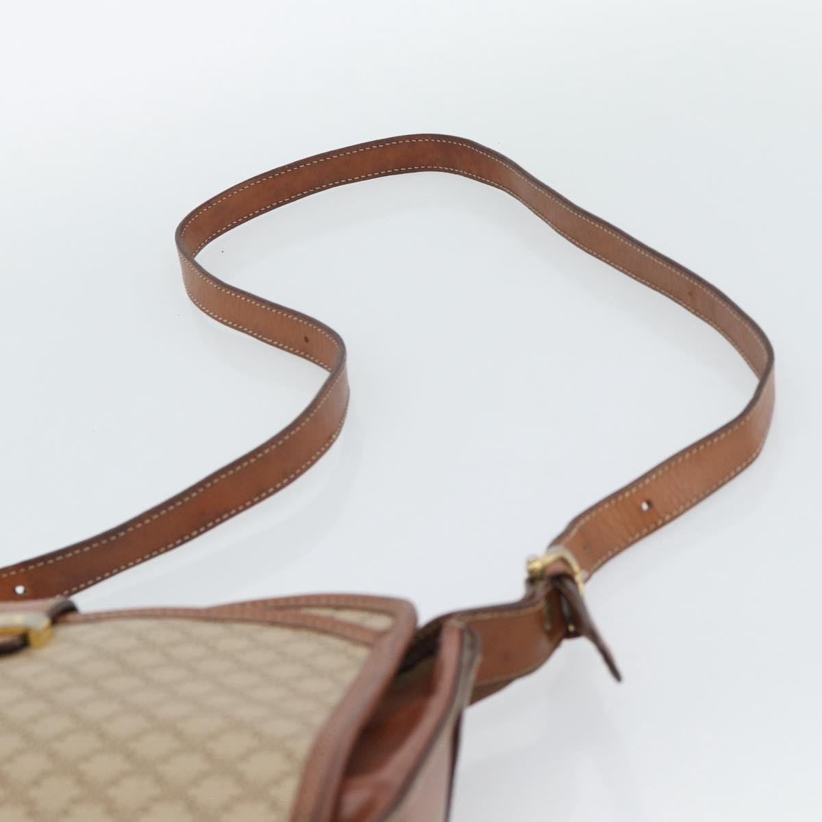 Celine Vintage Macadam Canvas And Leather Beige Canvas Shoulder Bag Bag (Pre-Owned)