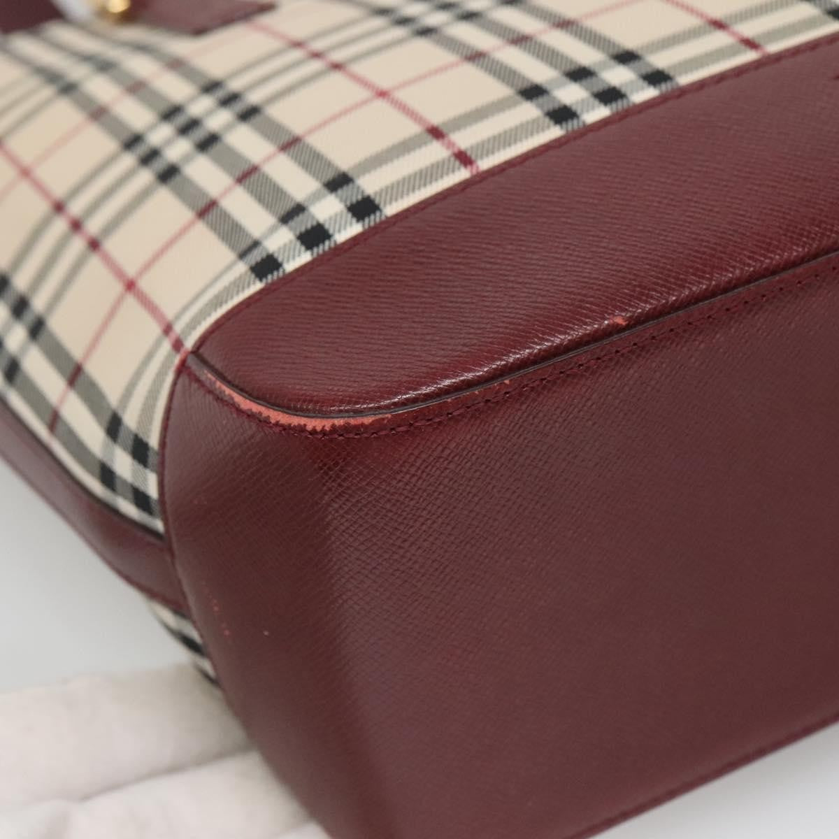 Burberry Nova Check Tote Canvas And Leather Beige Canvas Tote Bag Bag (Pre-Owned)