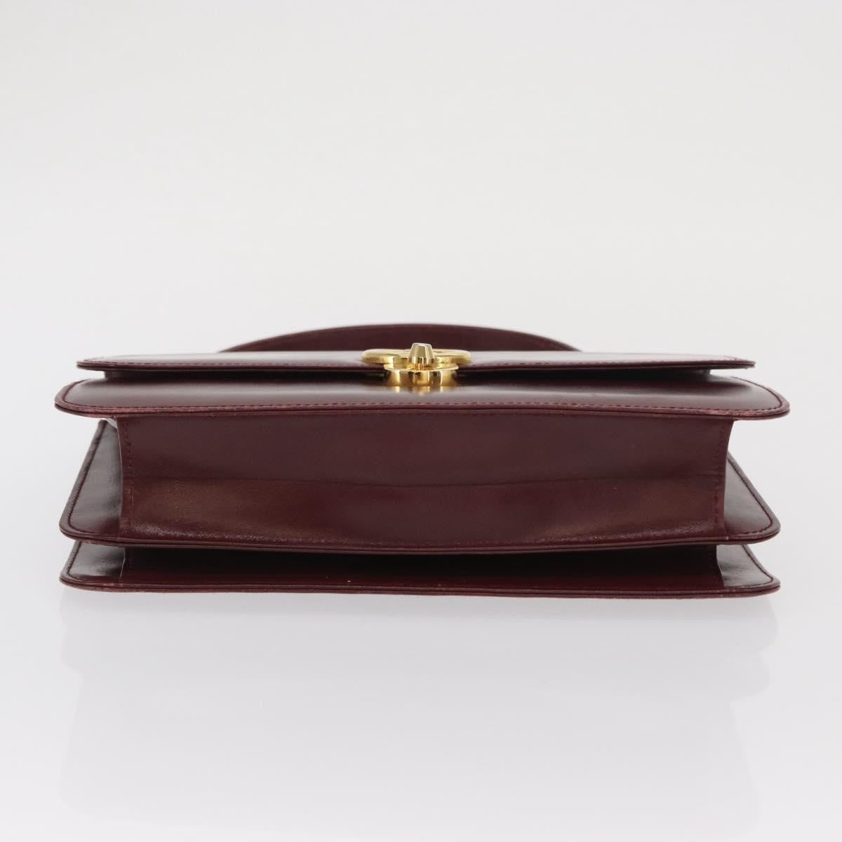 Gucci Vintage Leather Burgundy Leather Handbag (Pre-Owned)
