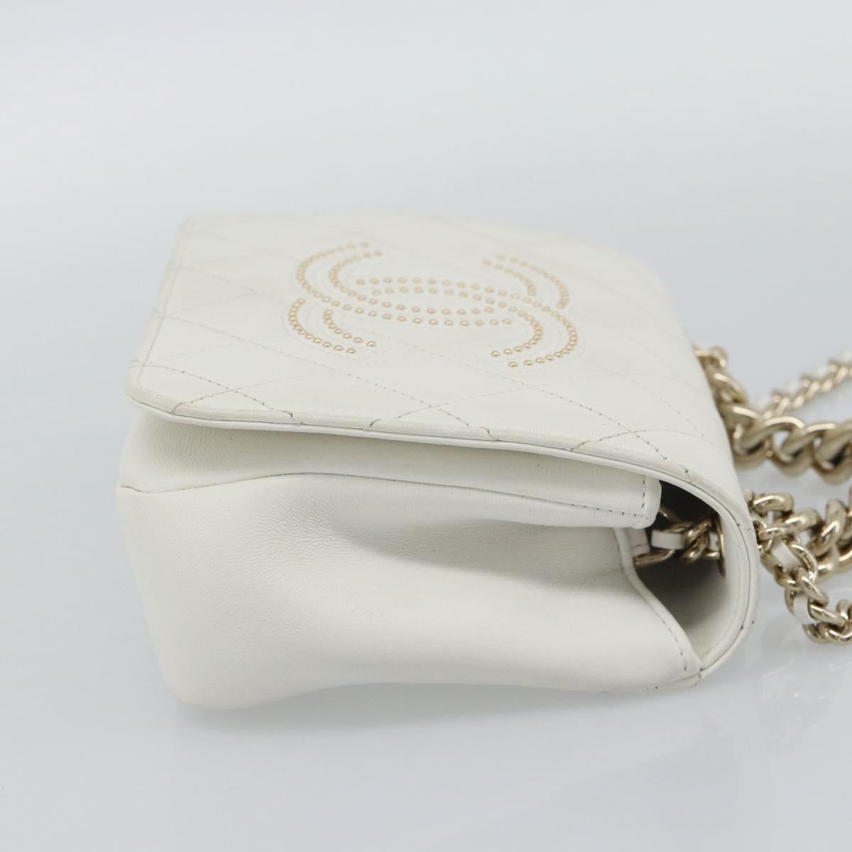 Chanel Beauty Begins Flap Quilted Lambskin White Leather Shoulder Bag Bag (Pre-Owned)