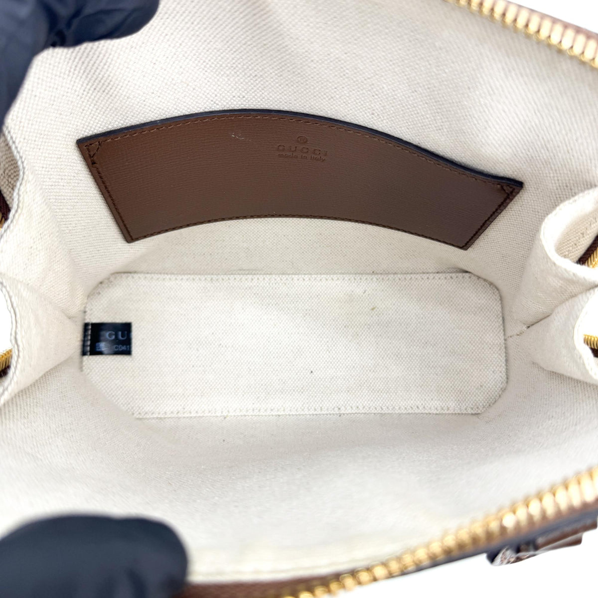 Gucci Horsebit 1955 Top Handle Gg Coated Canvas With Leather Brown Canvas Handbag (Pre-Owned)