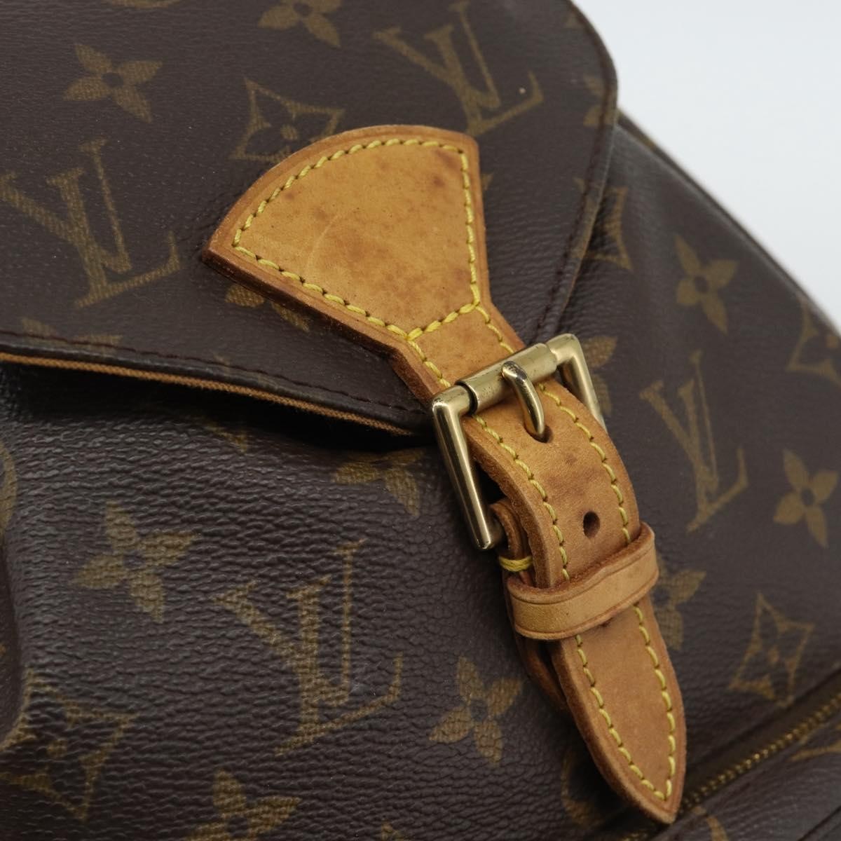 Louis Vuitton Montsouris Monogram Washed Denim Brown Canvas Backpack Bag (Pre-Owned)