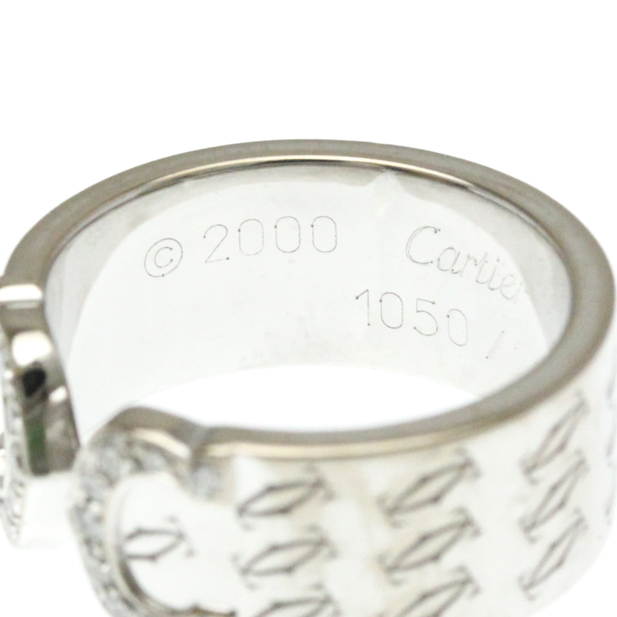 Cartier 2C De Cartier 18K White Gold Silver White_Gold Ring Jewelry (Pre-Owned)