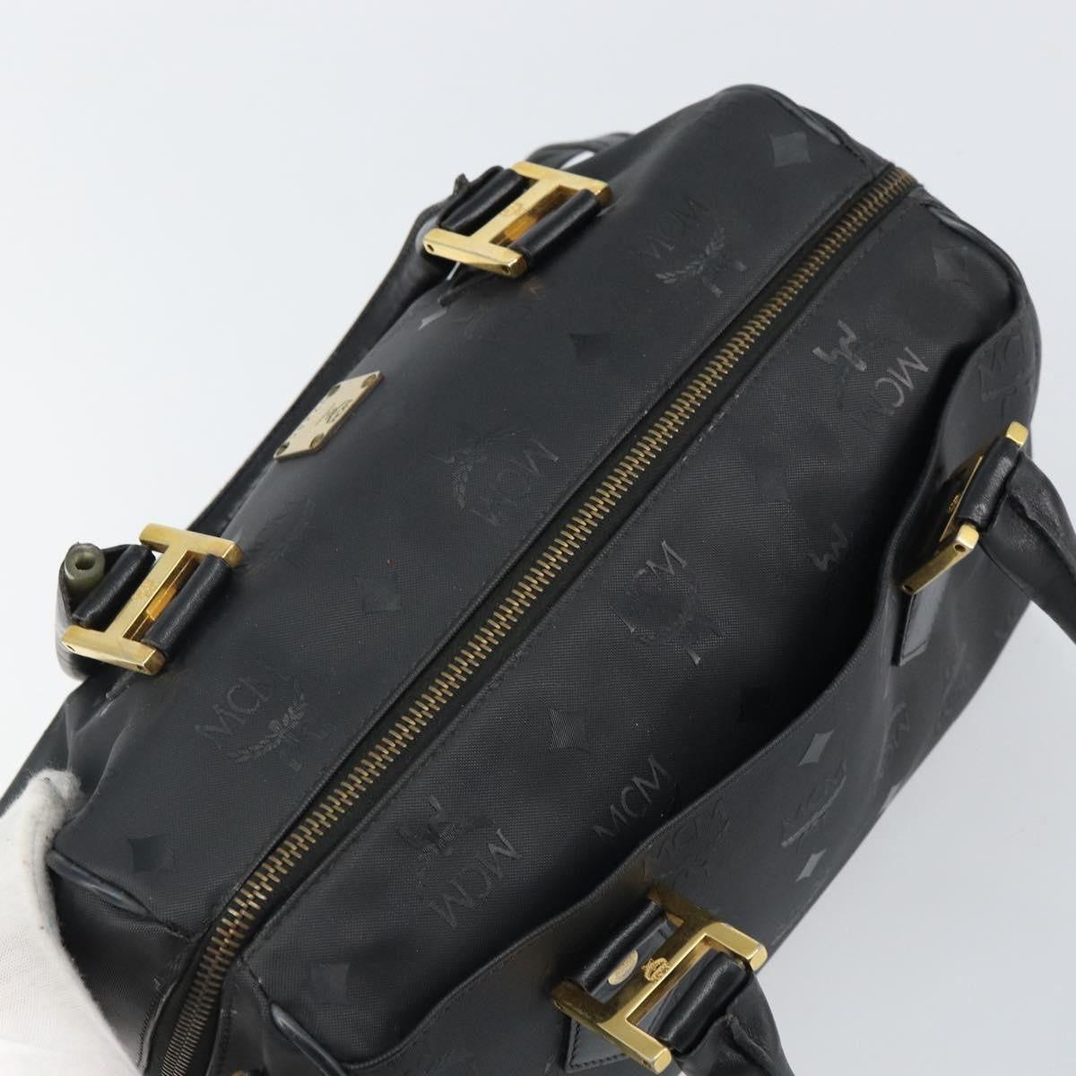 MCM Visetos Logogramme Canvas And Leather Black Canvas Handbag (Pre-Owned)