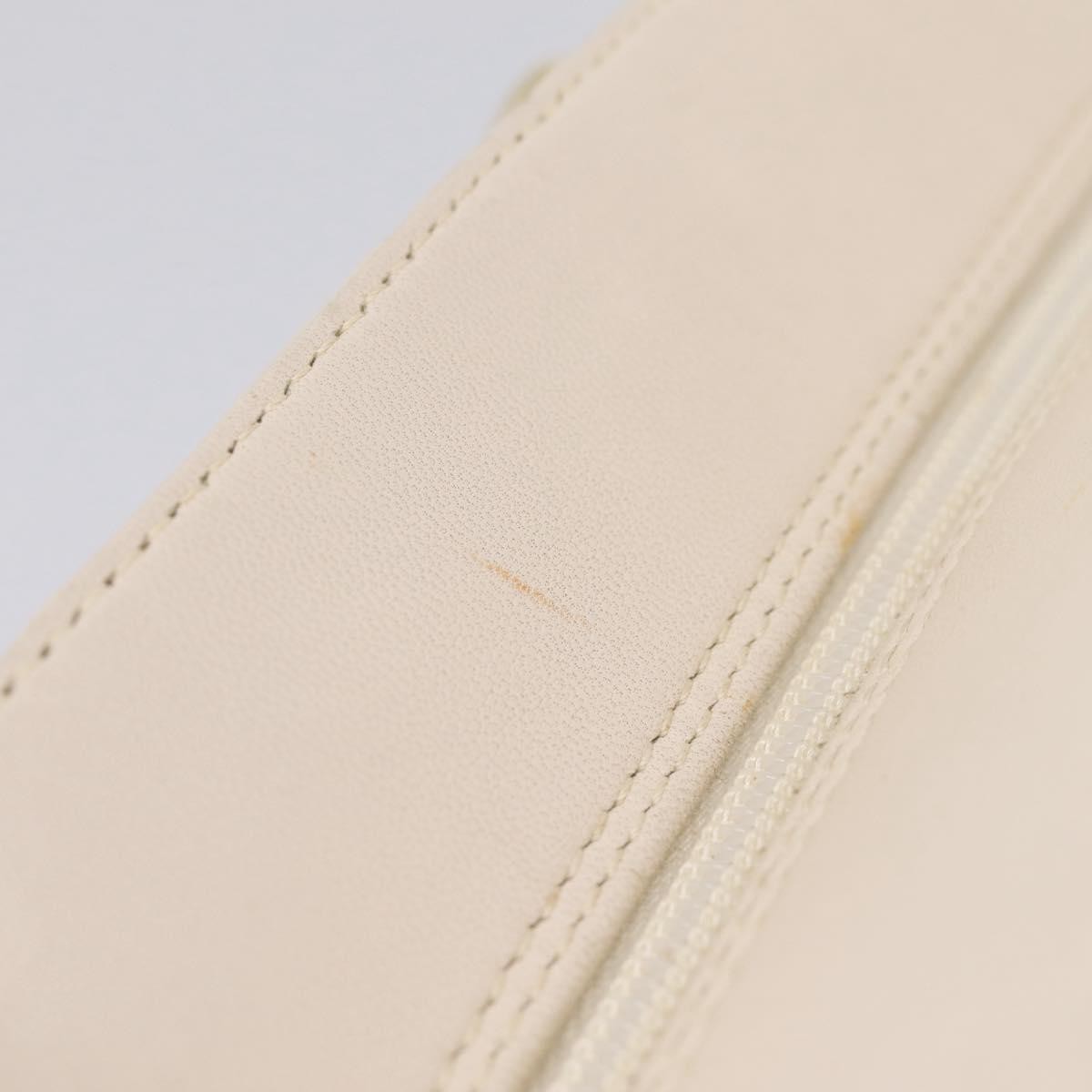 Christian Dior Vintage Leather White Leather Tote Bag Bag (Pre-Owned)