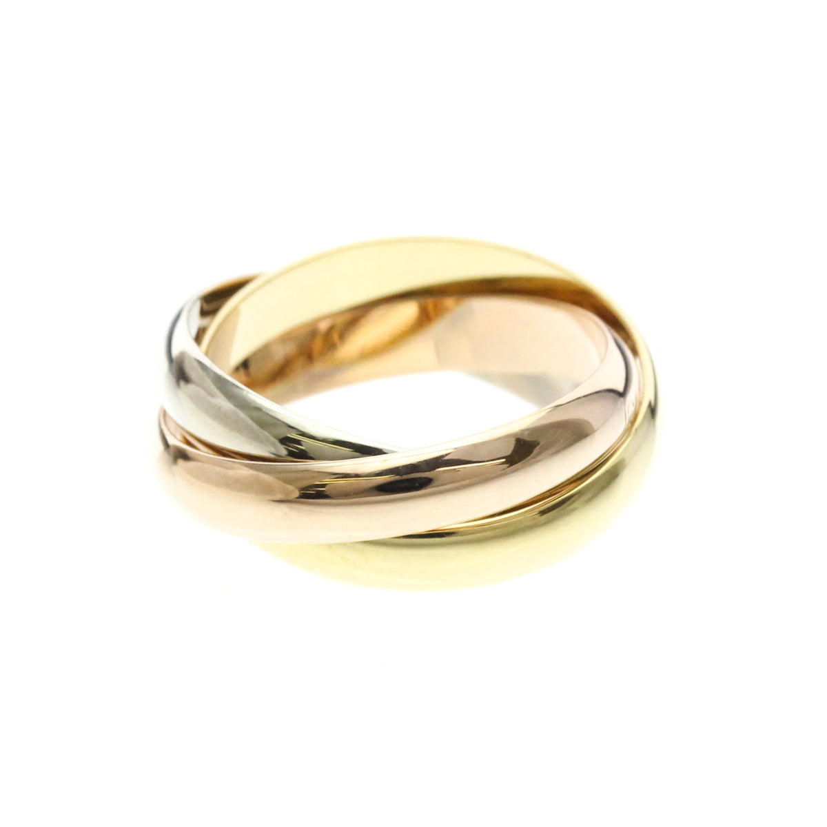 Cartier Trinity 18K Tricolor Gold Gold Gold Ring Jewelry (Pre-Owned)