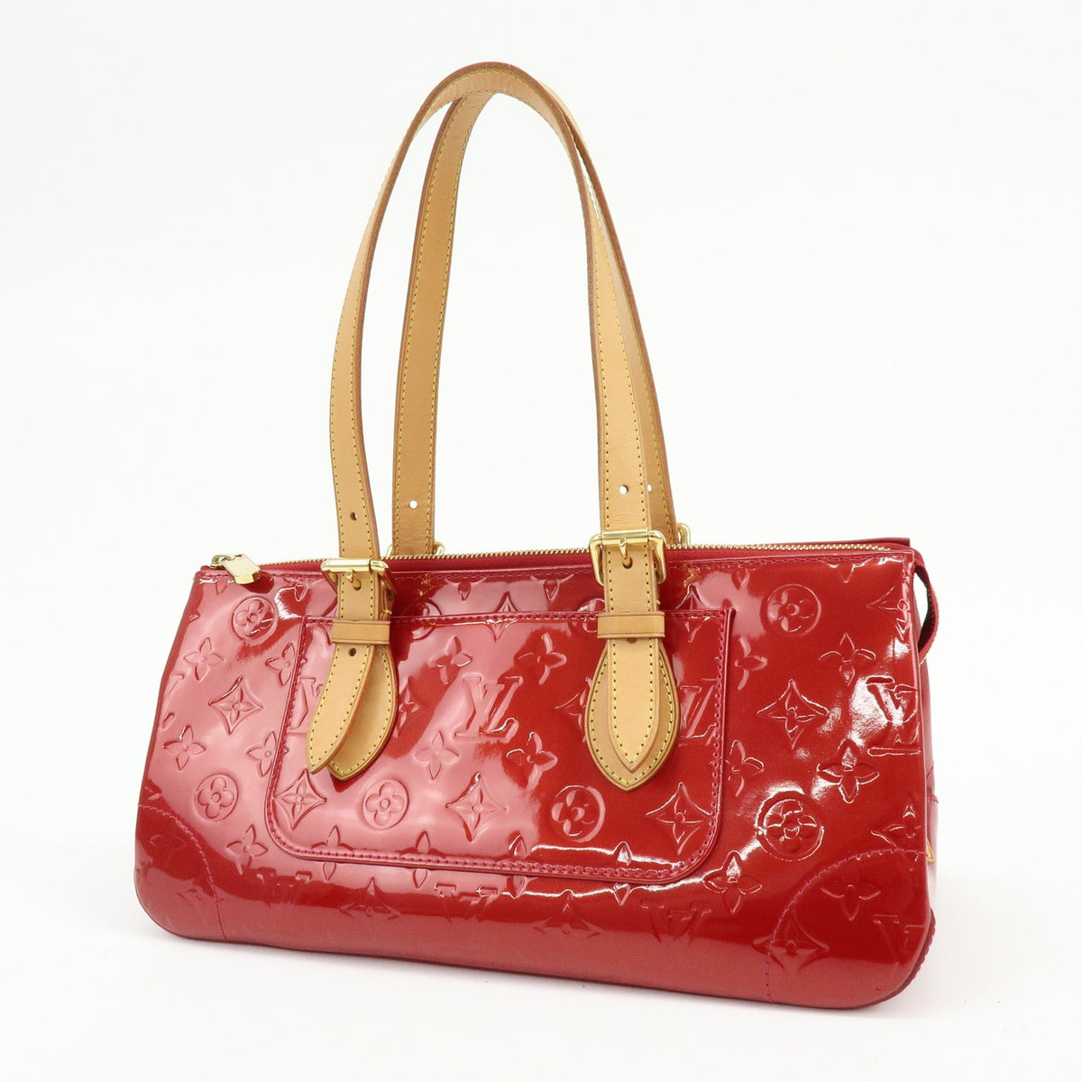 Louis Vuitton Rosewood Avenue Monogram Vernis Red Patent_Leather Handbag (Pre-Owned)