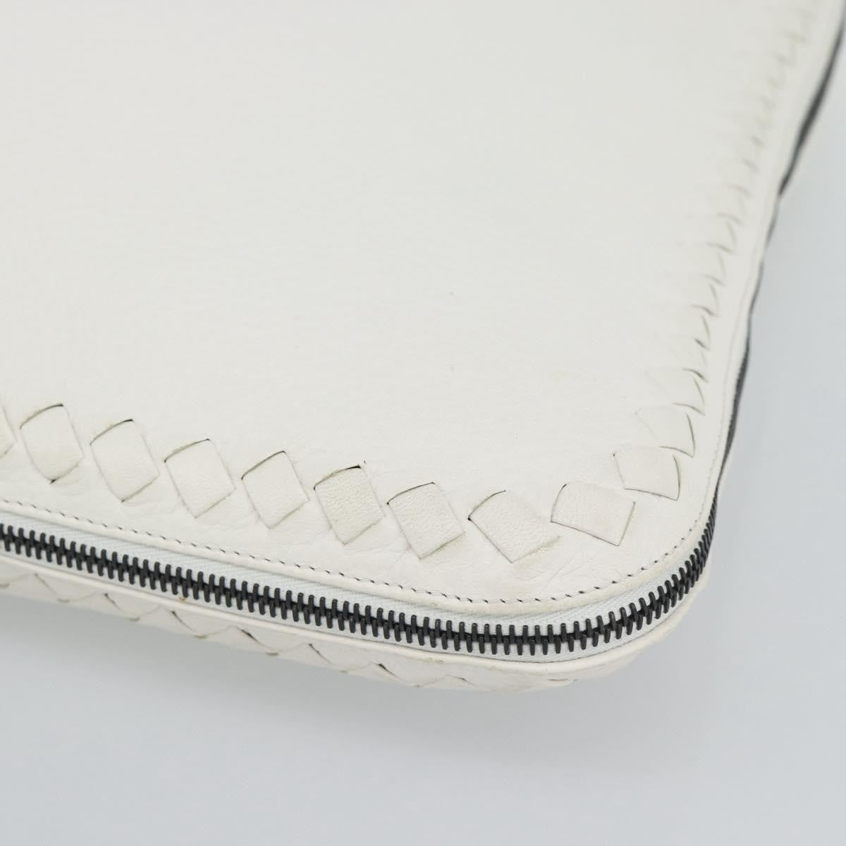 Bottega Veneta Belted Tote Intrecciato Nappa White Leather Tote Bag Bag (Pre-Owned)