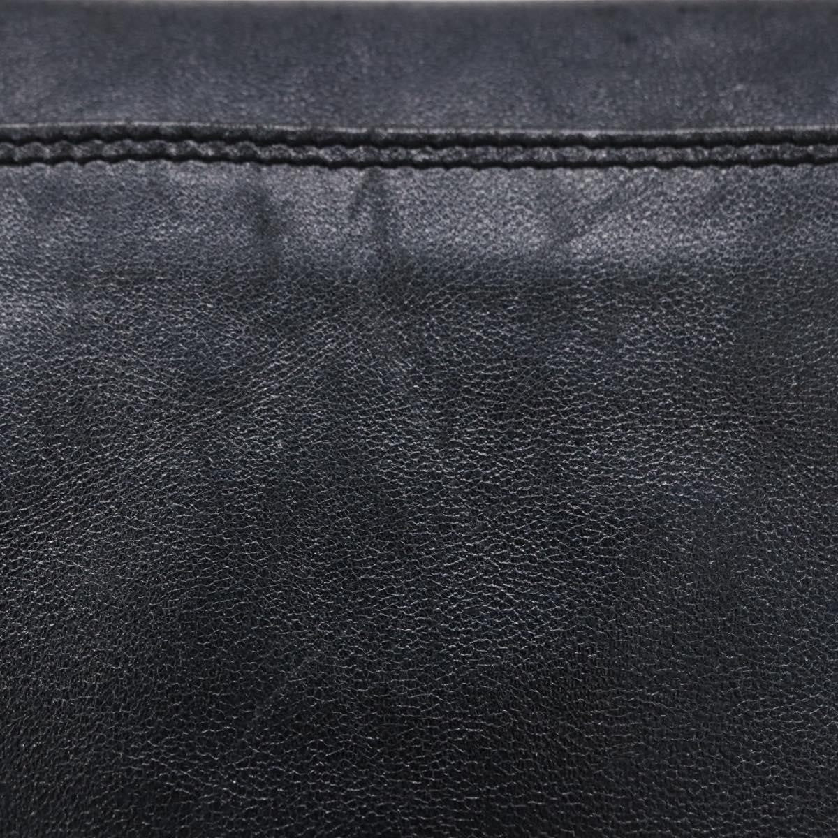 Chanel Vintage Logo Flap Messenger Leather Blue Leather Handbag (Pre-Owned)