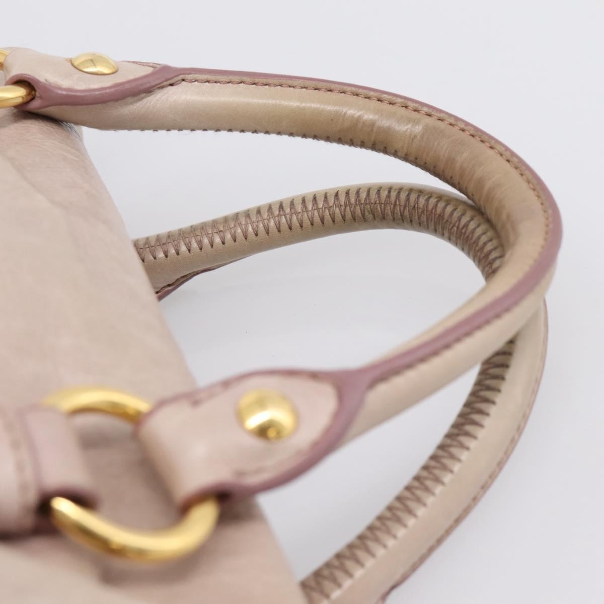 Miu Miu Vitello Lux Leather Pink Leather Handbag (Pre-Owned)